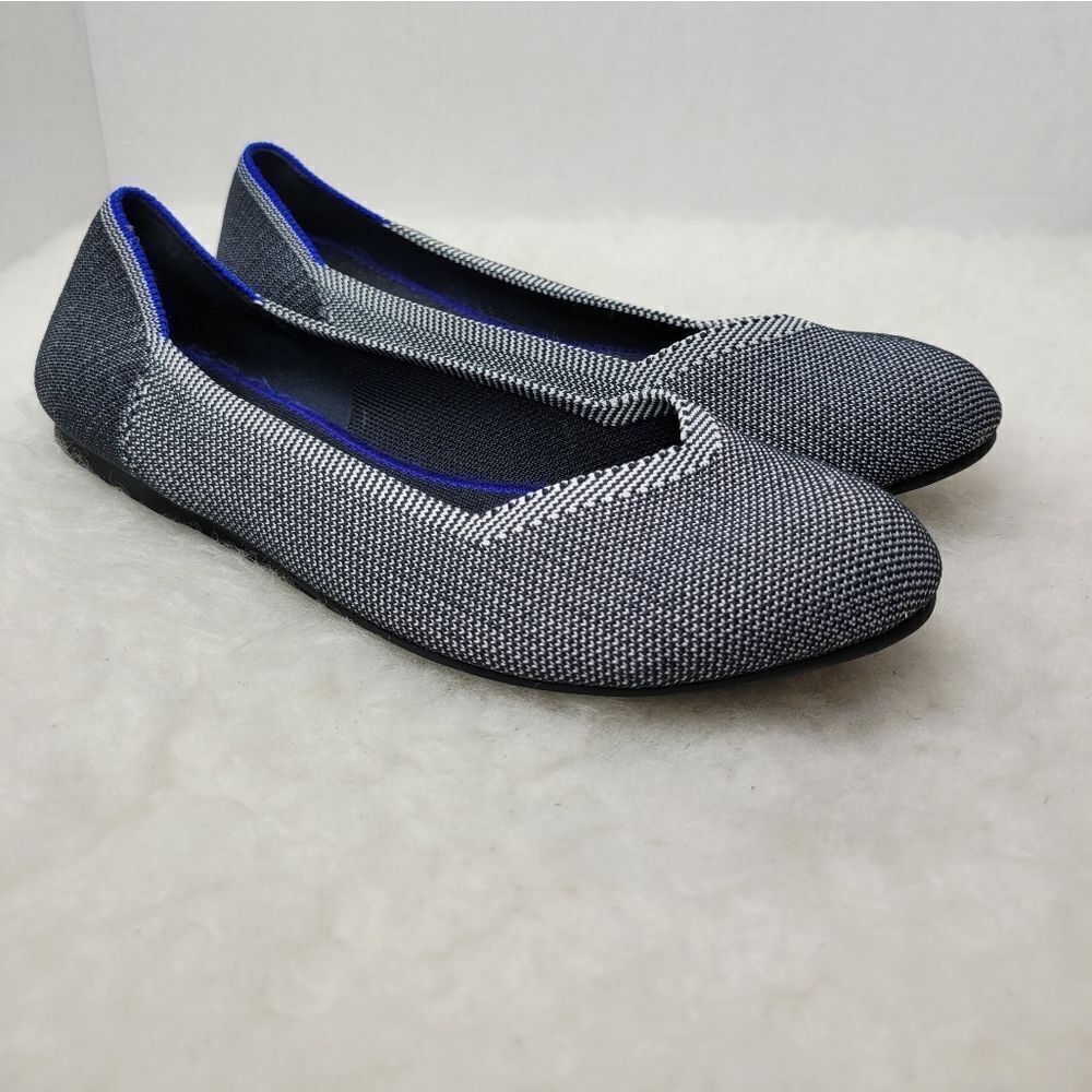 Rothy's Retired Grey Birdseye Classic Ballet Round Toe Shoe Size 9.5